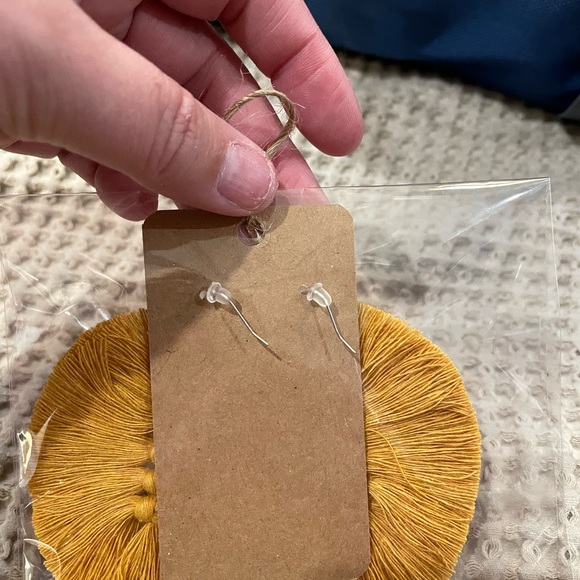 Foxy Arrow Designs, Macrame Feather earrings, 3” long. NEW, never worn! - Picture 2 of 2